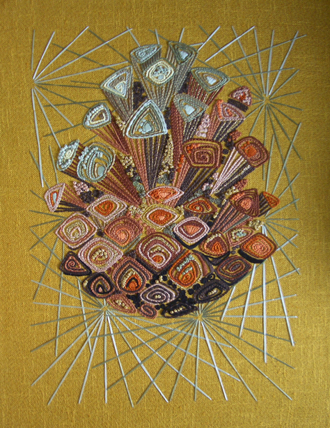 Embroidered pinecone